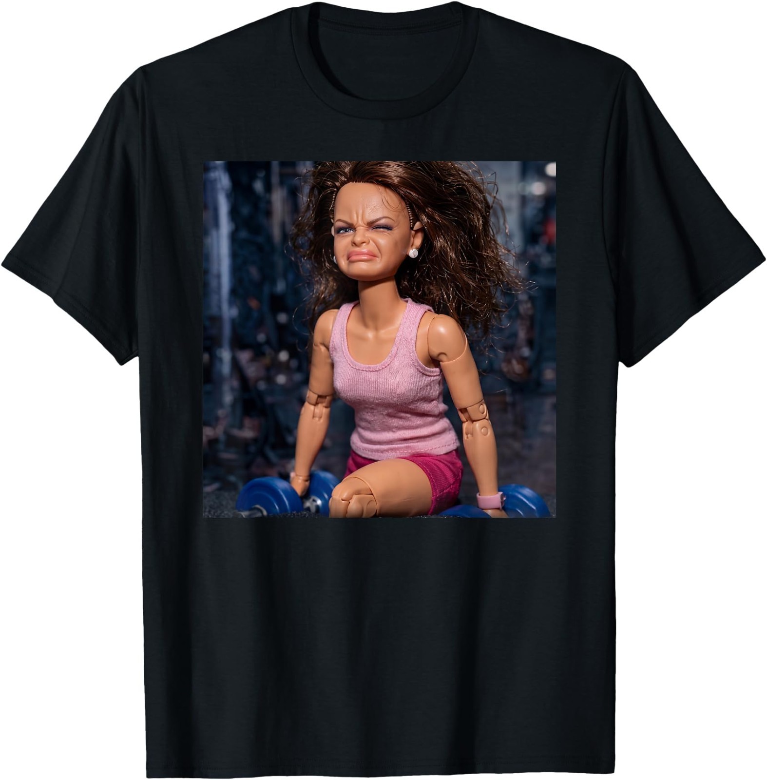 Funny Gym Angry Disgusted Doll Reaction Face Meme UNISEX T-Shirt, Gildan 5000 gallery