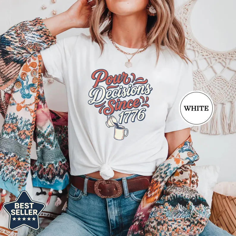 Pour Decisions Since Comfort Tee Funny 4th of July Party gallery