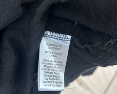 ATM Anthony Thomas Melillo Mens Large Black Distressed Henley Long Sleeve Shirt