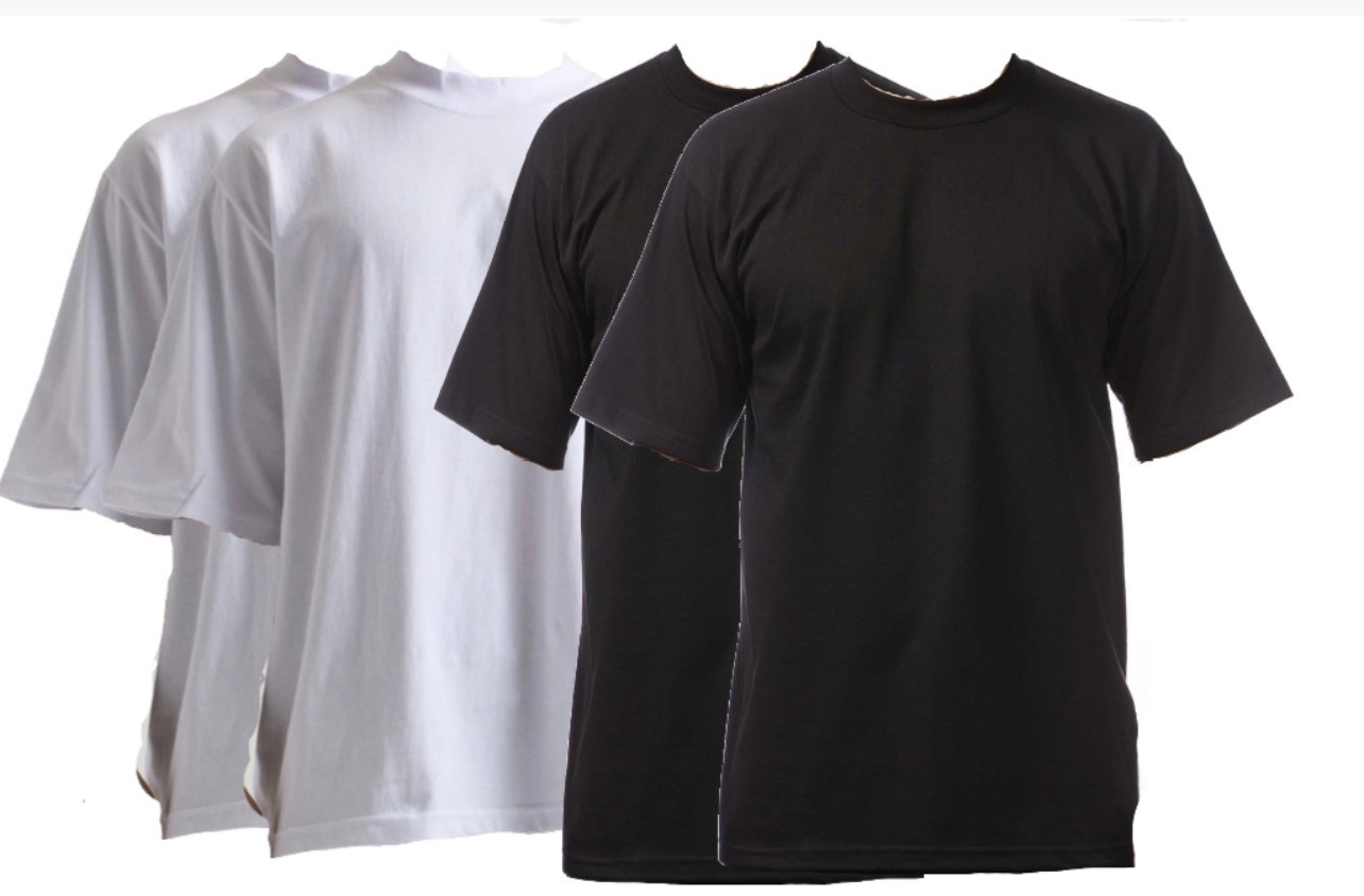 Pack Of 4 ( 2 white ,2 black) Heavyweight Stylish Plain Top TShirt( XLARGE SIZE) gallery