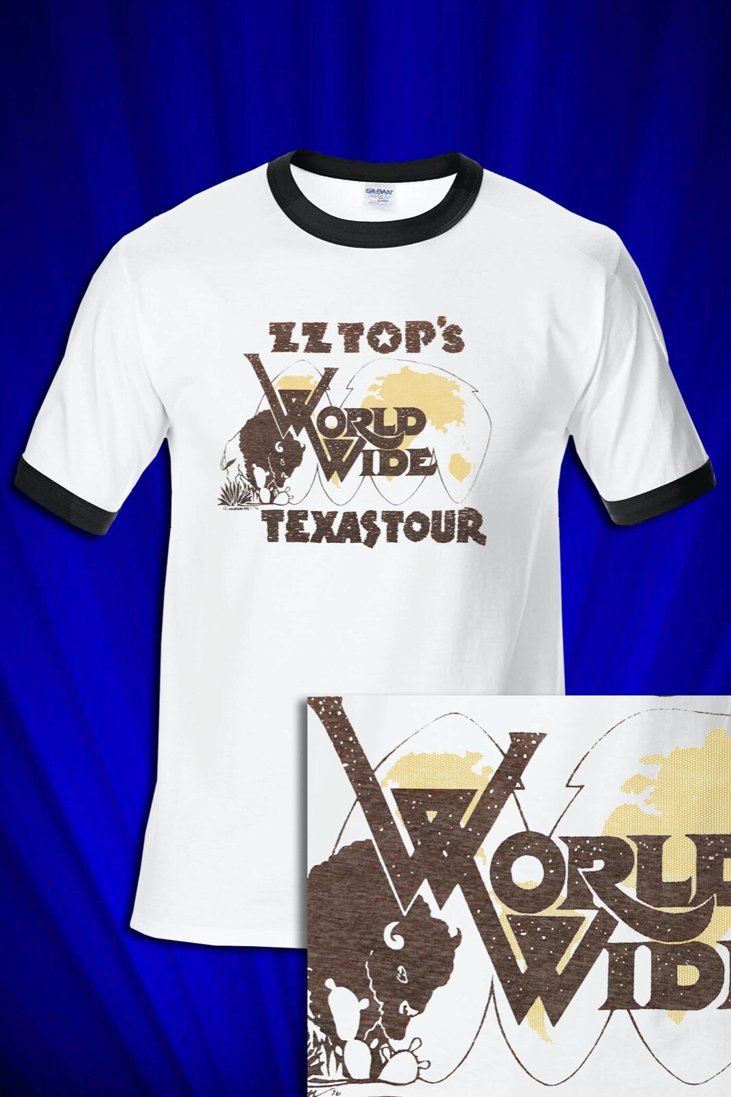 Tejas World Wide Tour 1976 Vintage Tour RINGER Shirt FREE S&H
