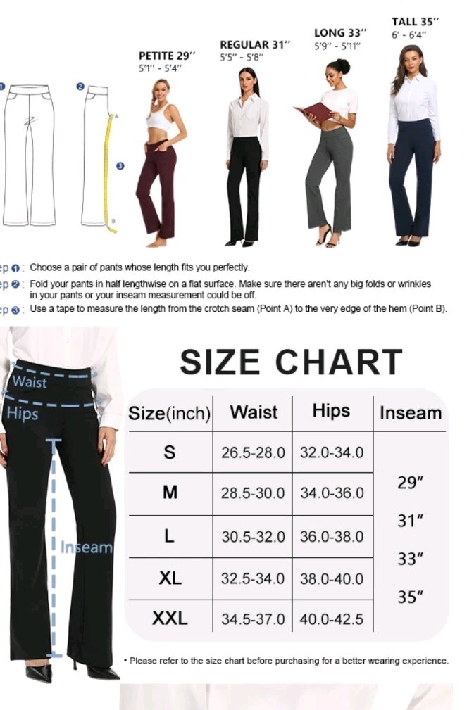 SEVEGO Women's Wide Leg Yoga Pants Size Medium Tall 35"Inseam Front Back pockets gallery