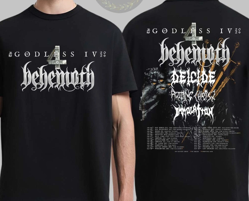Behemoth The Godless IV 2026 Tour North America City Da T-Shirt shirt
