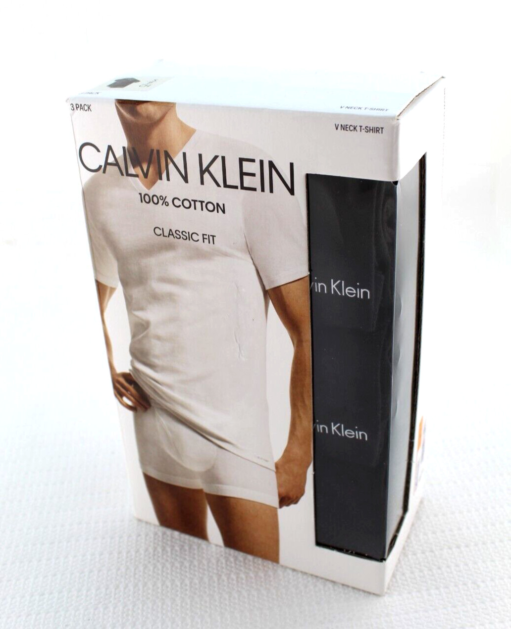 NWB CALVIN KLEIN S 34-36 Black 3-Pack 100% Cotton Stretch Men T-Shirts MSRP $42 gallery