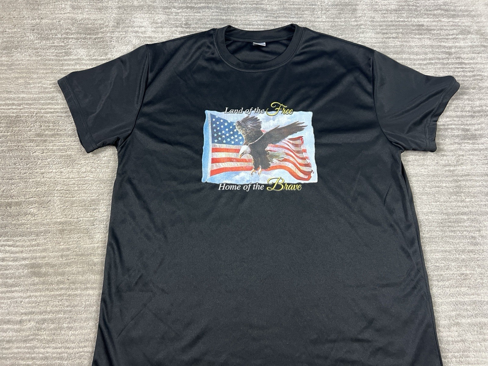 Land of the Free Home of the Brave Shirt Mens Large Black Graphic Short Sleeve gallery