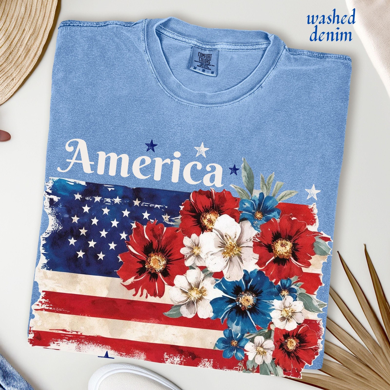 America 250 Years Flag Floral Graphic tshirt, Celebrate 250th Anniversary Patrio gallery