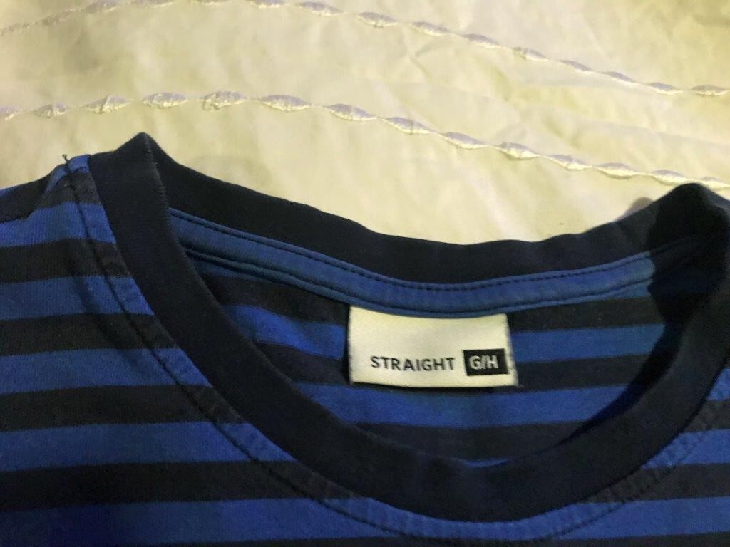 IKEA "SET OF 2" BLUE SHORT SLEEVE "HEY!" CREW-NECK T-SHIRT SIZE:G/H STRAIGHT gallery
