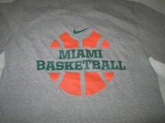 Nike Miami Basketball signed TShirt Men Size M Gray Fantastic 2 side graphic New