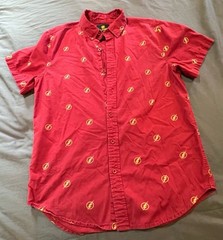 DC Comics The Flash Logo Button-Up Shirt Size XS