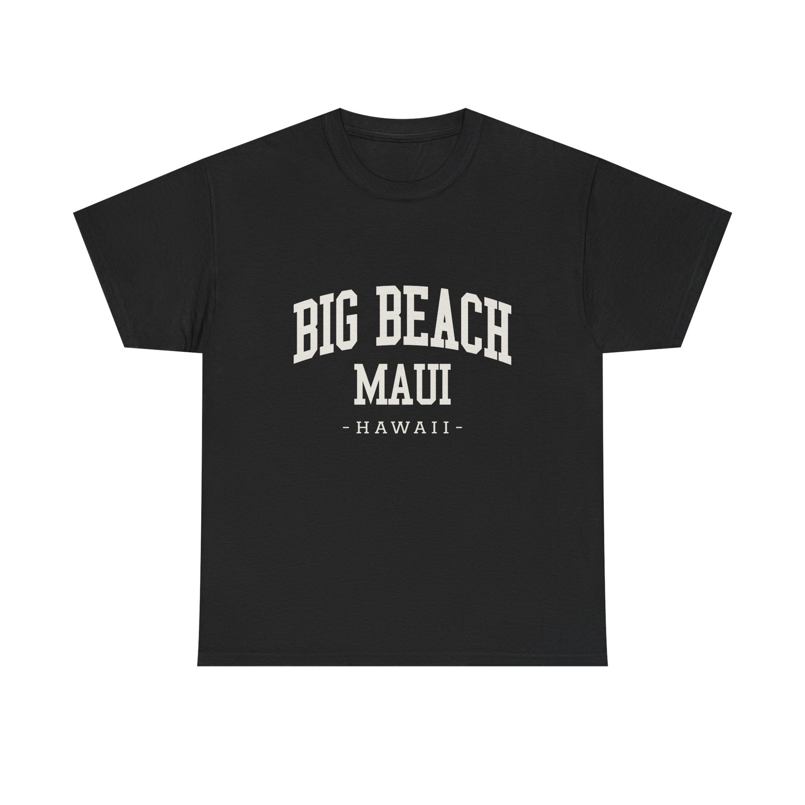 Big Beach Maui Hawaii Minimalist, Hawaii Souvenir, College Aestheticblack Tee