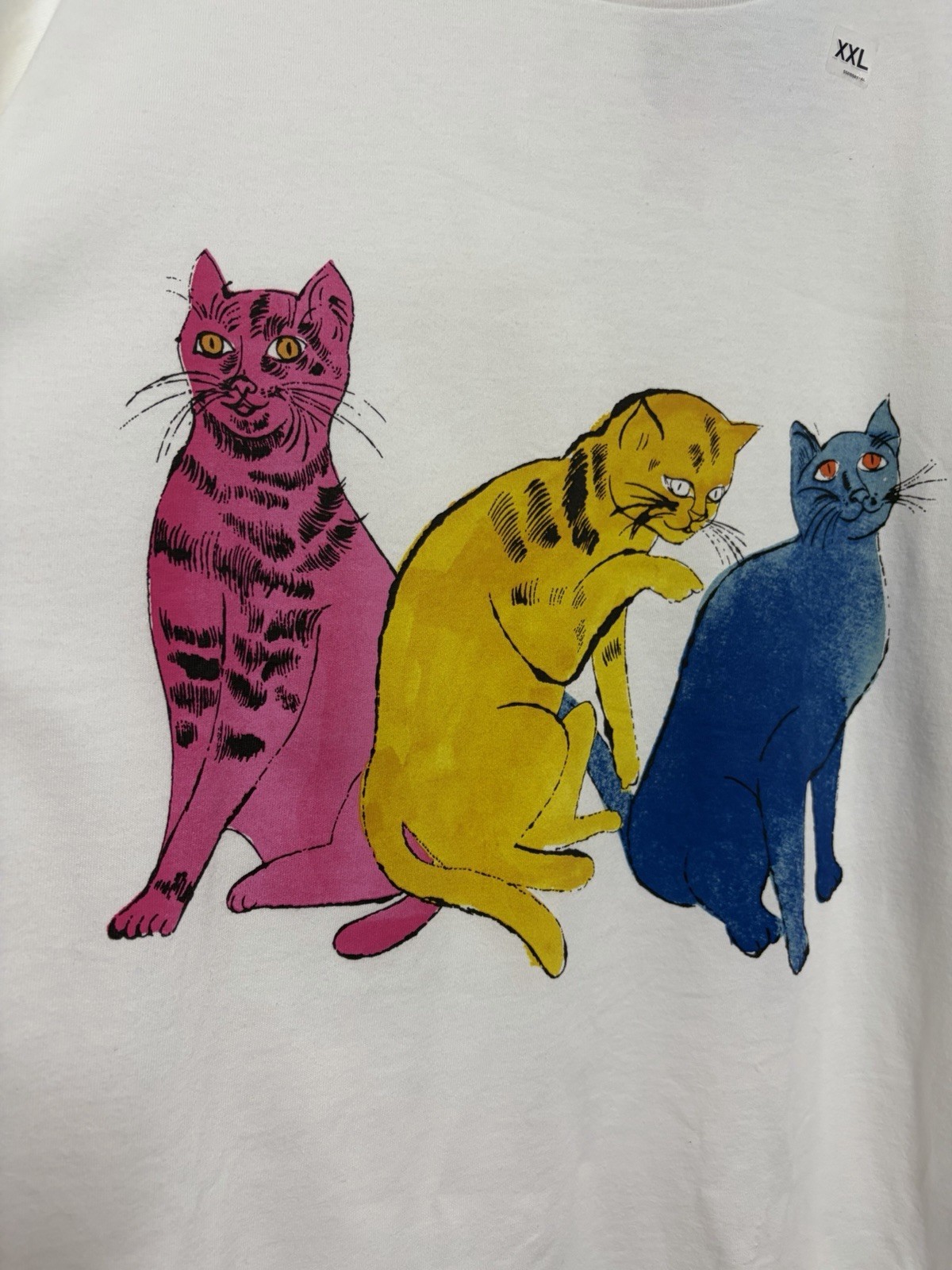 NWT Uniqlo SPRZ NY Andy Warhol White T Shirt Cats Artsy Unisex XXL 2XL Rare gallery