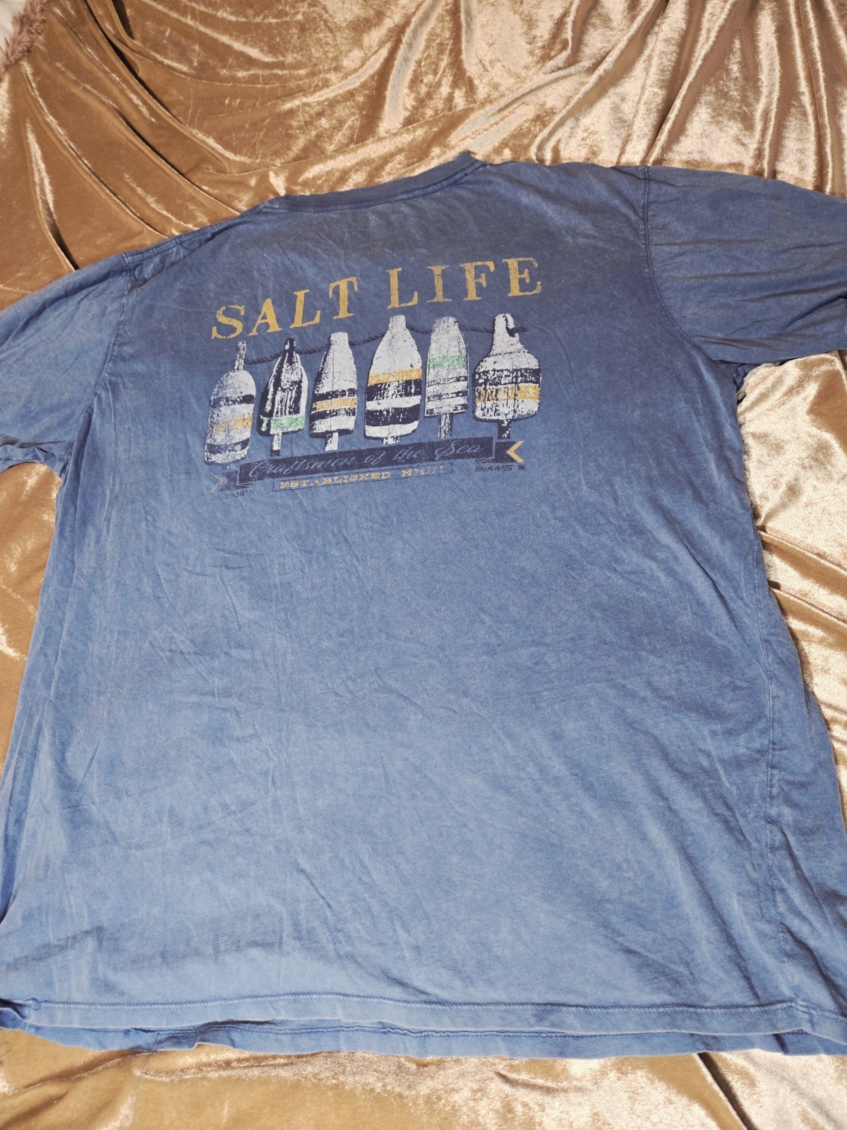 Salt Life 2XL Men’s Short Sleeve Blue Shirt Surfboard Beach Life Outdoor Cotton