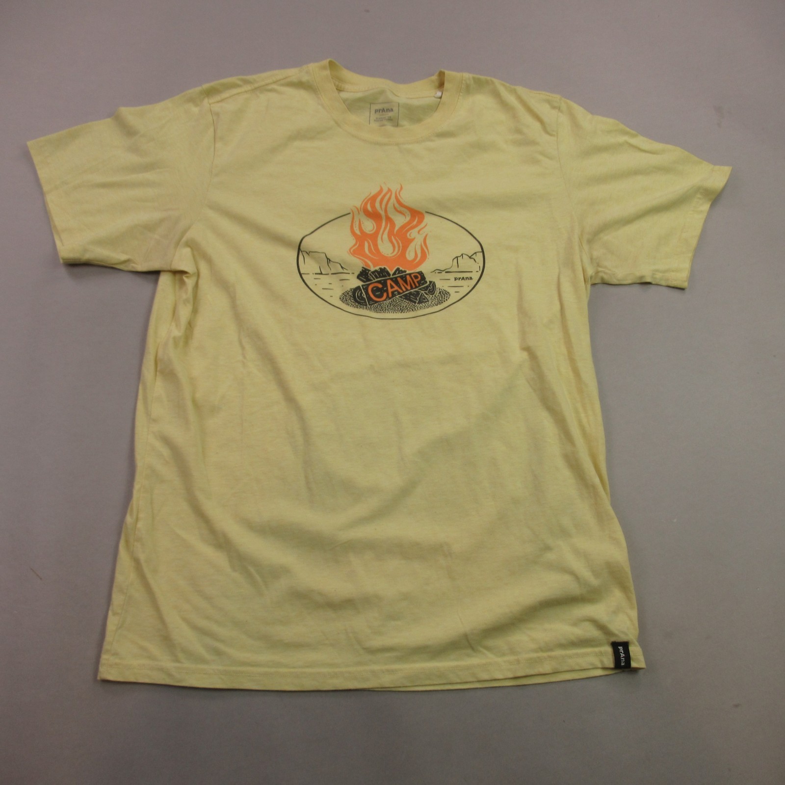Prana Shirt Mens Large Short Sleeve Crew Neck Casual Lightweight Yellow gallery
