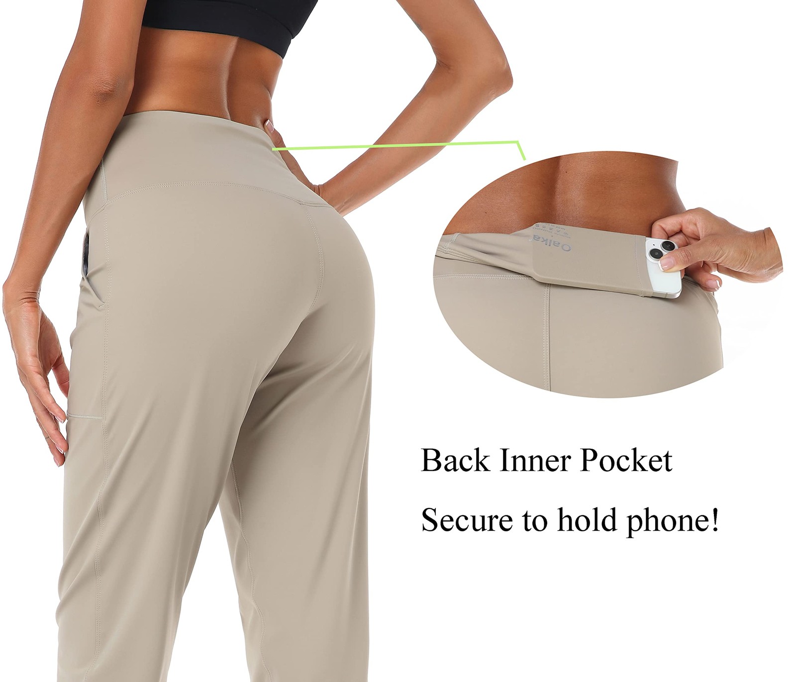 Women's Joggers High Waist Yoga Pockets Sweatpants Sport Workout Pants Khaki ... gallery
