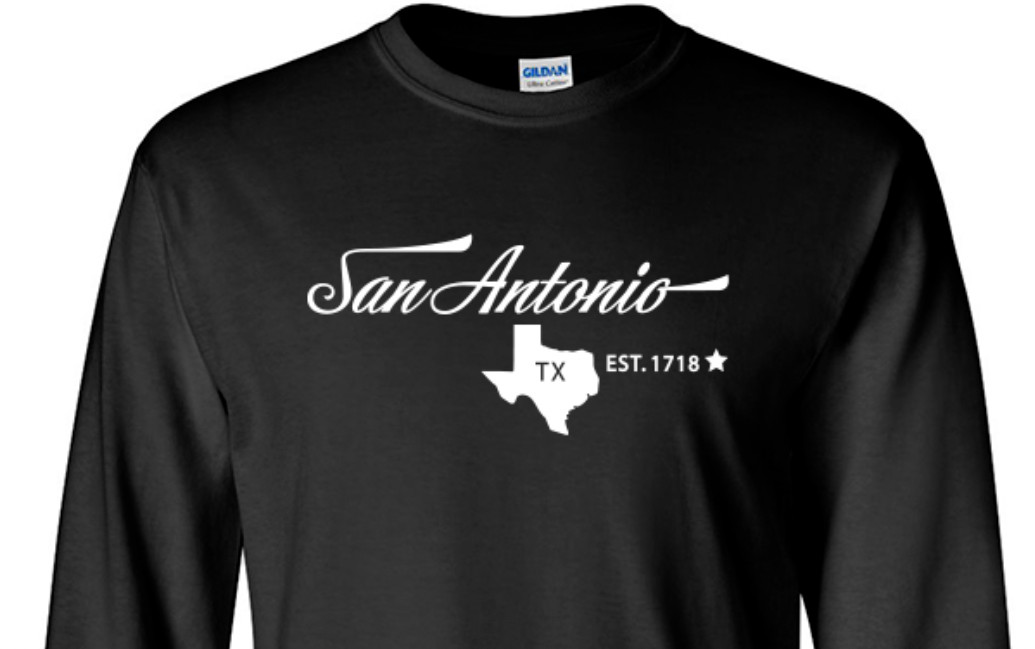 San Antonio Texas State T-Shirt Long Sleeve Graphic tee Unisex apparel Text gallery