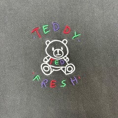 Teddy Fresh Black Tee Sz S Embroidered Logo Short Sleeve Streetwear Bear Unisex