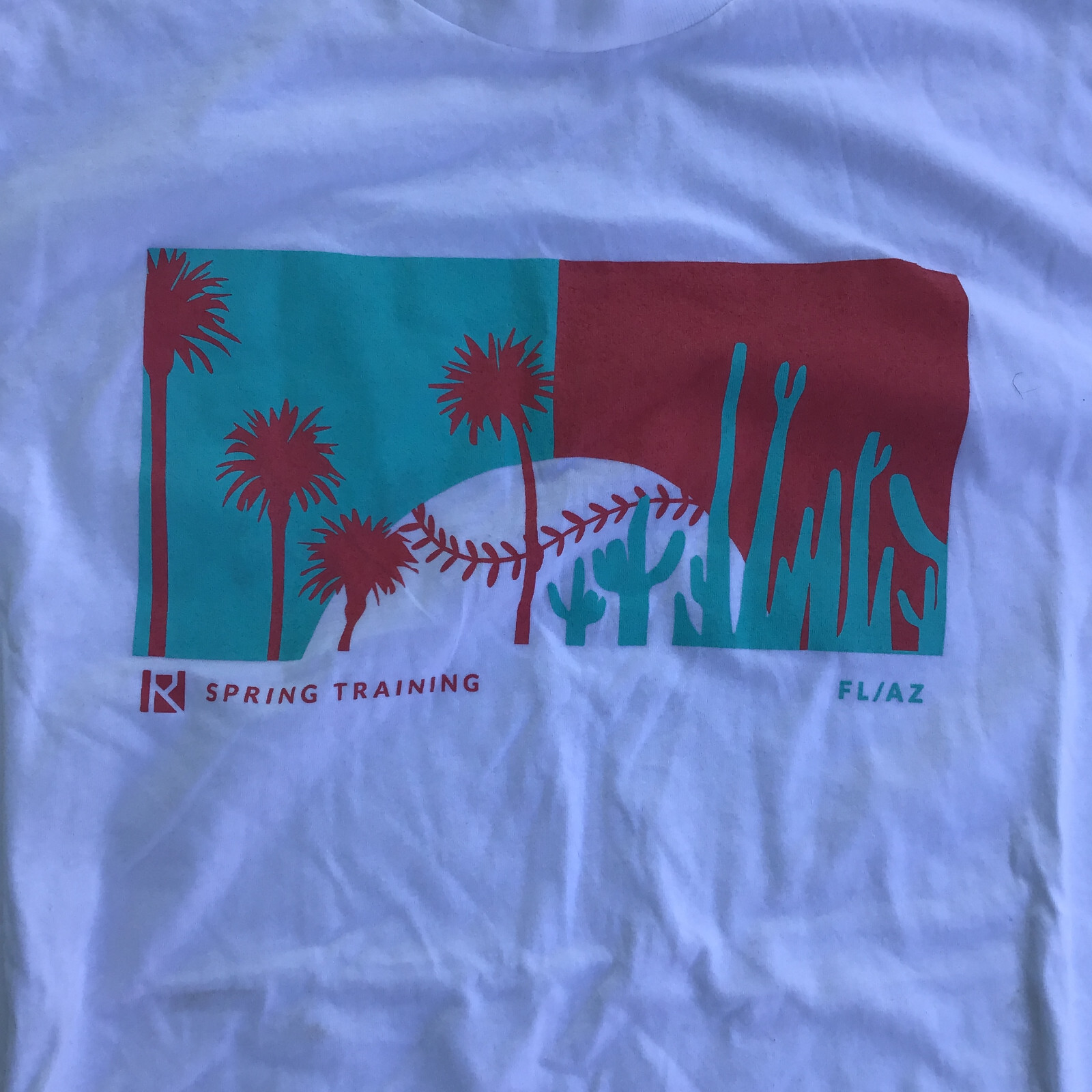Routine Men Large Short Sleeve Shirt White Baseball Spring Training Fl AZ gallery