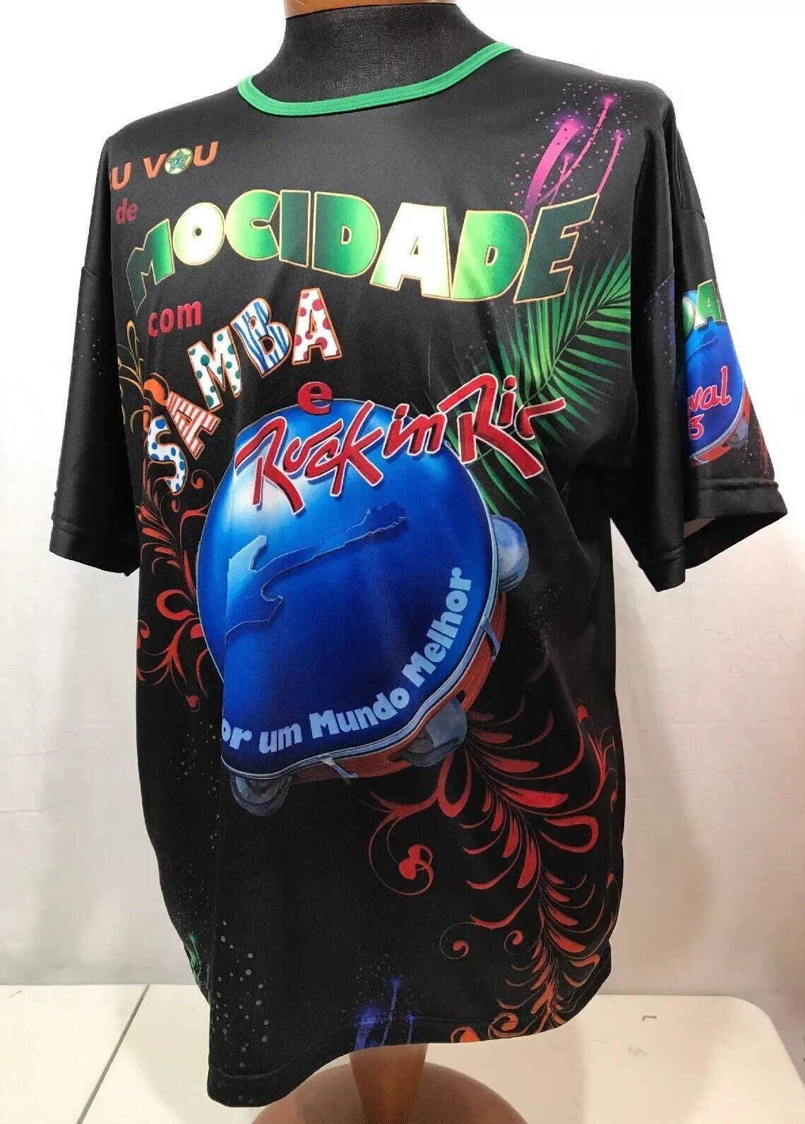 Rock Carnival in Rio Brazil Samba Bicycle Shirt Eu Vou de Mocidade Carnaval XL gallery