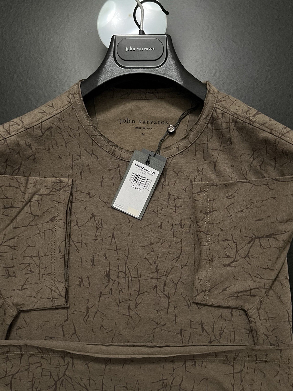 John Varvatos Luxury Shirt - Twine Brown - Raw Cut Edges - Crinkle - Vtg 2023 gallery