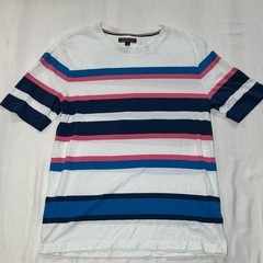 Tommy Hilfiger Multi-Color Horizontal Striped Crewneck T-Shirt