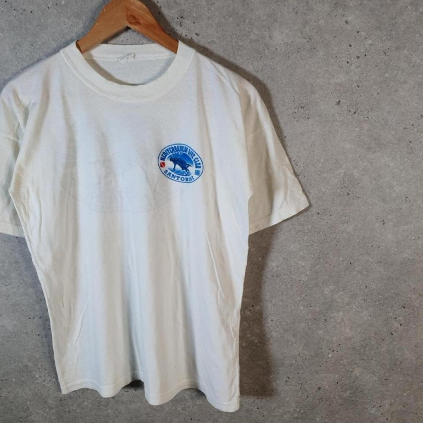 Vintage Mediterranean Dive Club Santorini Single Stitch T-Shirt Men M C29472 gallery
