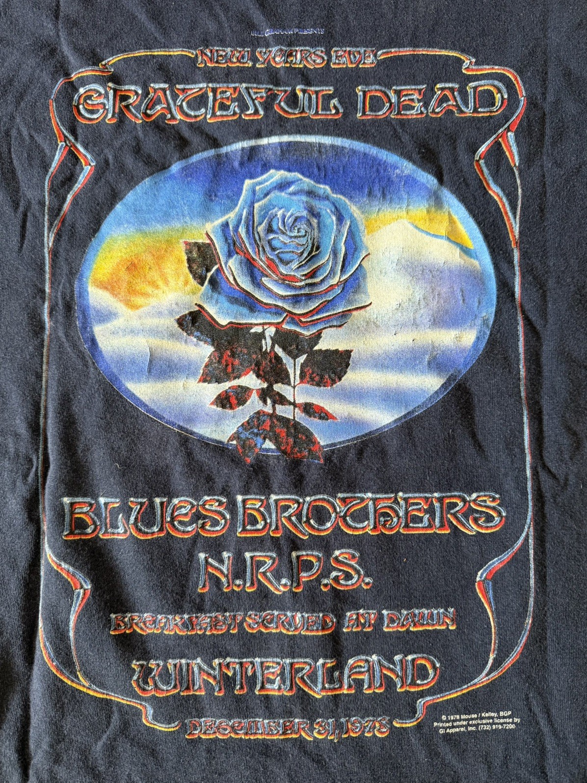Grateful Dead T Shirt Vintage 1978 Blues Brothers Winterland Mouse/Kelley L NYE gallery