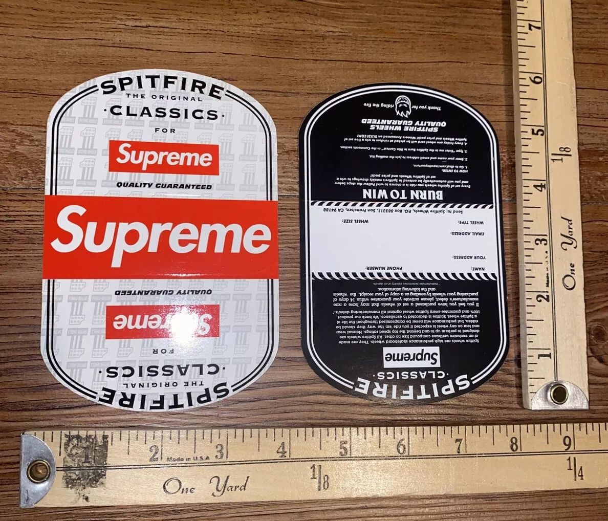 2 Rare Supreme 2021 Sample Harley Davidson Cease And Desist Spitfire Skateboard gallery