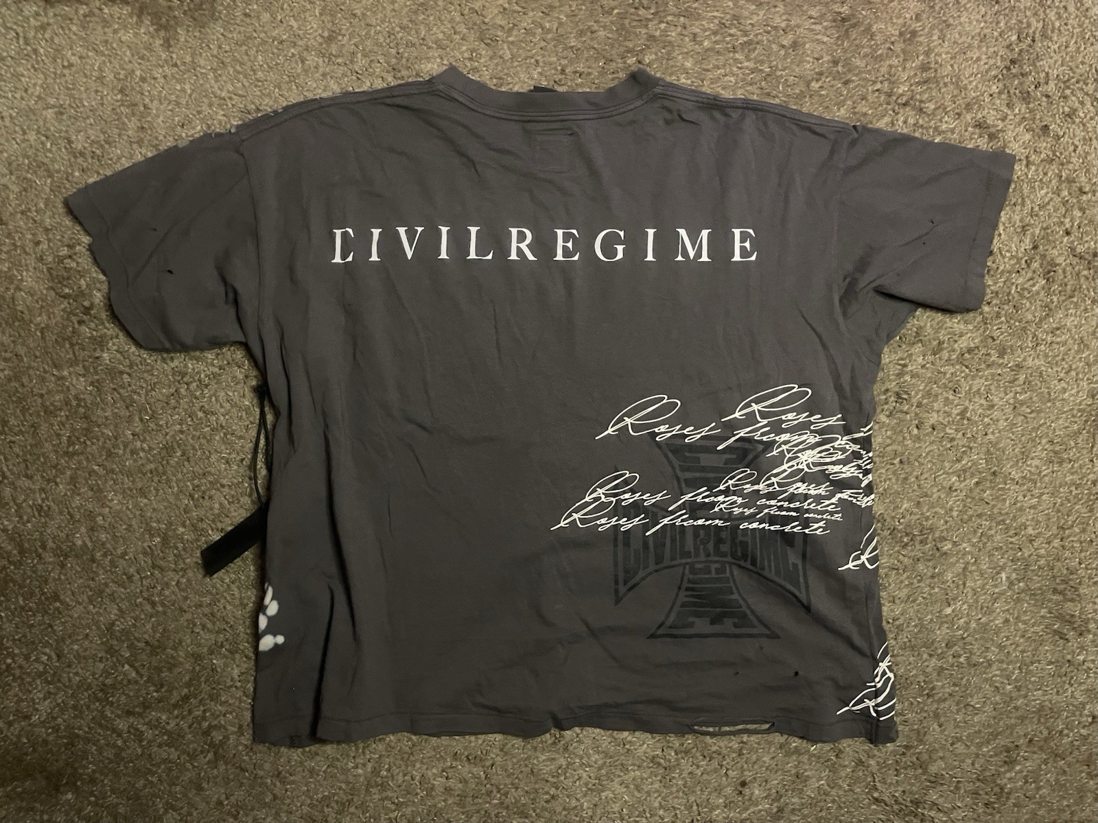 Civil Regime Men's L Gray Graphic Logo Crew Neck Short Sleeve Knit T-Shirt gallery
