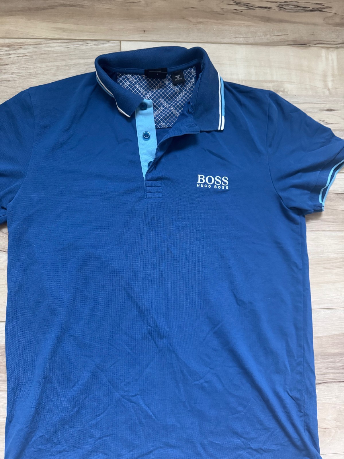 Boss T Shirt Polo Mens S BLue Short Sleeve Classic Collar gallery