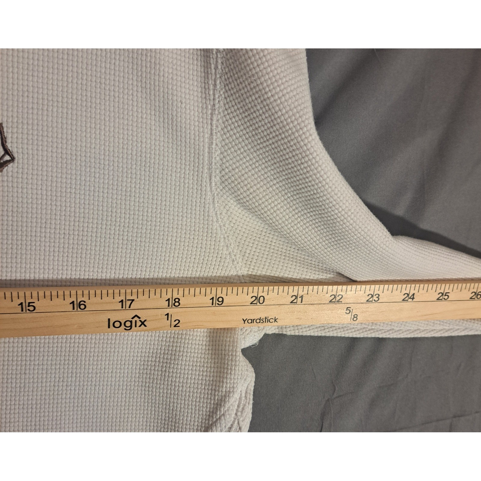 Volcom Stoned Waffle Long Sleeve Short Men's Size Large White Comfy Warm gallery