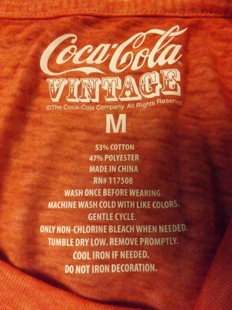 New Coca Cola Coke Mens Size M Medium Vintage Look Distressed Red Shirt gallery
