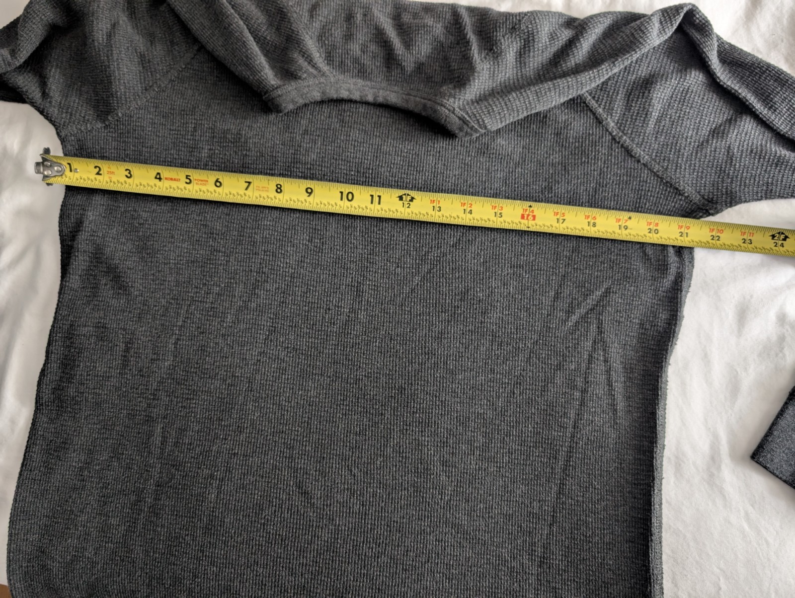 FAHERTY Waffle Knit Cloud Cotton Shirt Men's Large Dark Gray LS Thermal Crewneck gallery