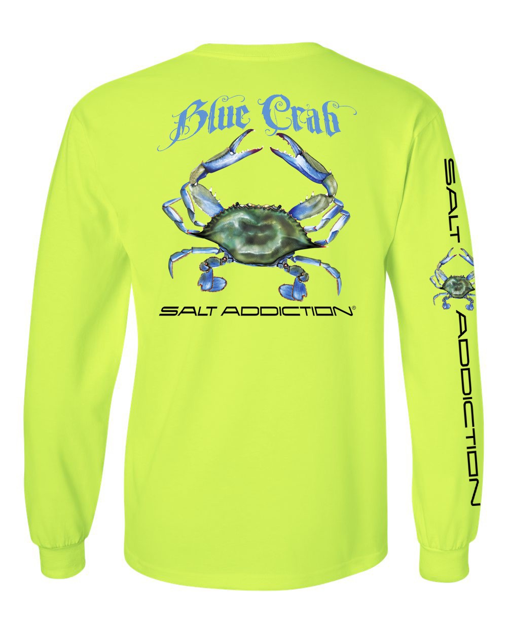 Salt Addiction Saltwater Blue Crab Fishing Long Sleeve T Shirt Cotton gallery