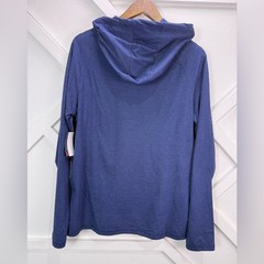 NWT Flag & Anthem MadeFlex Hoodie Blue Henley Pullover Stretch Mens Medium