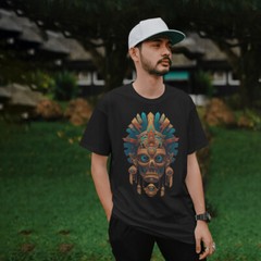 Mayan Skull Mask Shaman Aztec Warrior Ancient Civilization Unisex T-Shirt