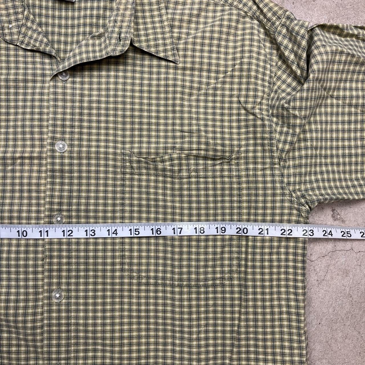 Vintage Utility Y2k Yellow plaid button up shirt large gallery