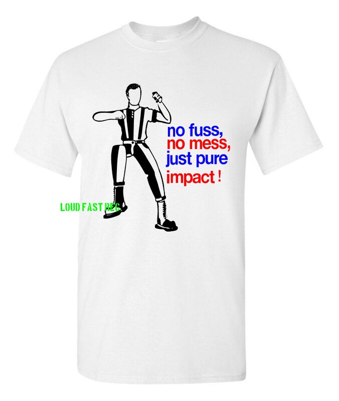 NO FUSS…PURE IMPACT CLASSIC SKINHEAD T SHIRT DESIGN old school oi! music