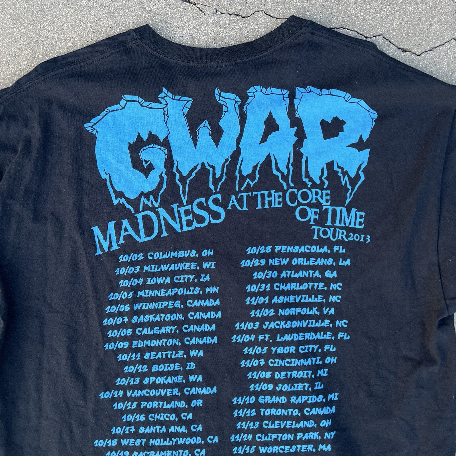 2013 GWAR Madness At The Core Of Time Tour Heavy Metal Punk Band T-Shirt XL gallery