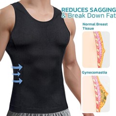 Mens Compression Shirt Sleeveless Body Shaper Base Layer Slimming Tank Top Vest
