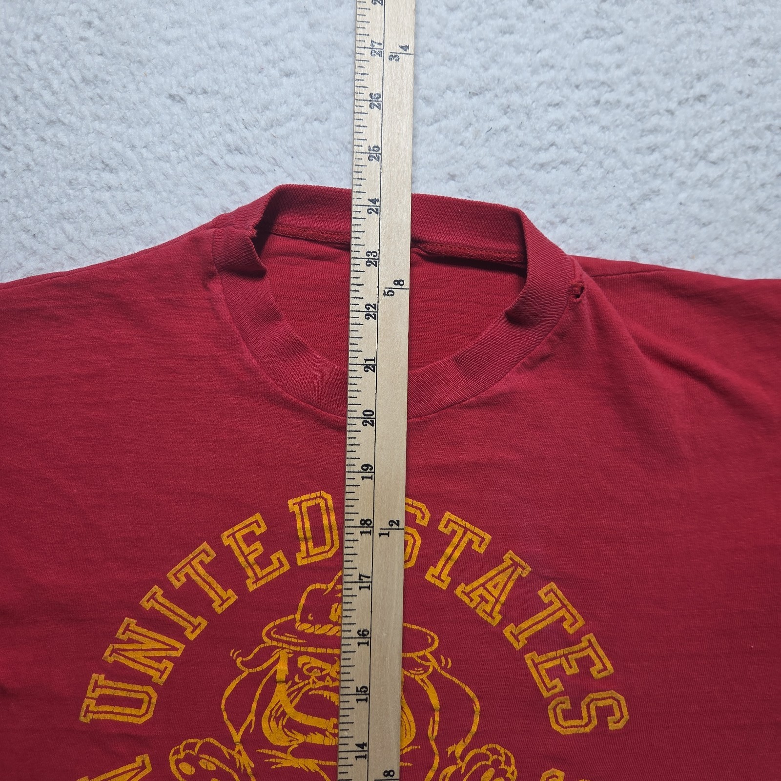 vtg 80s USMC MARINE CORPS BULLDOG 2-SIDED T-Shirt Large single stitch Distressed gallery