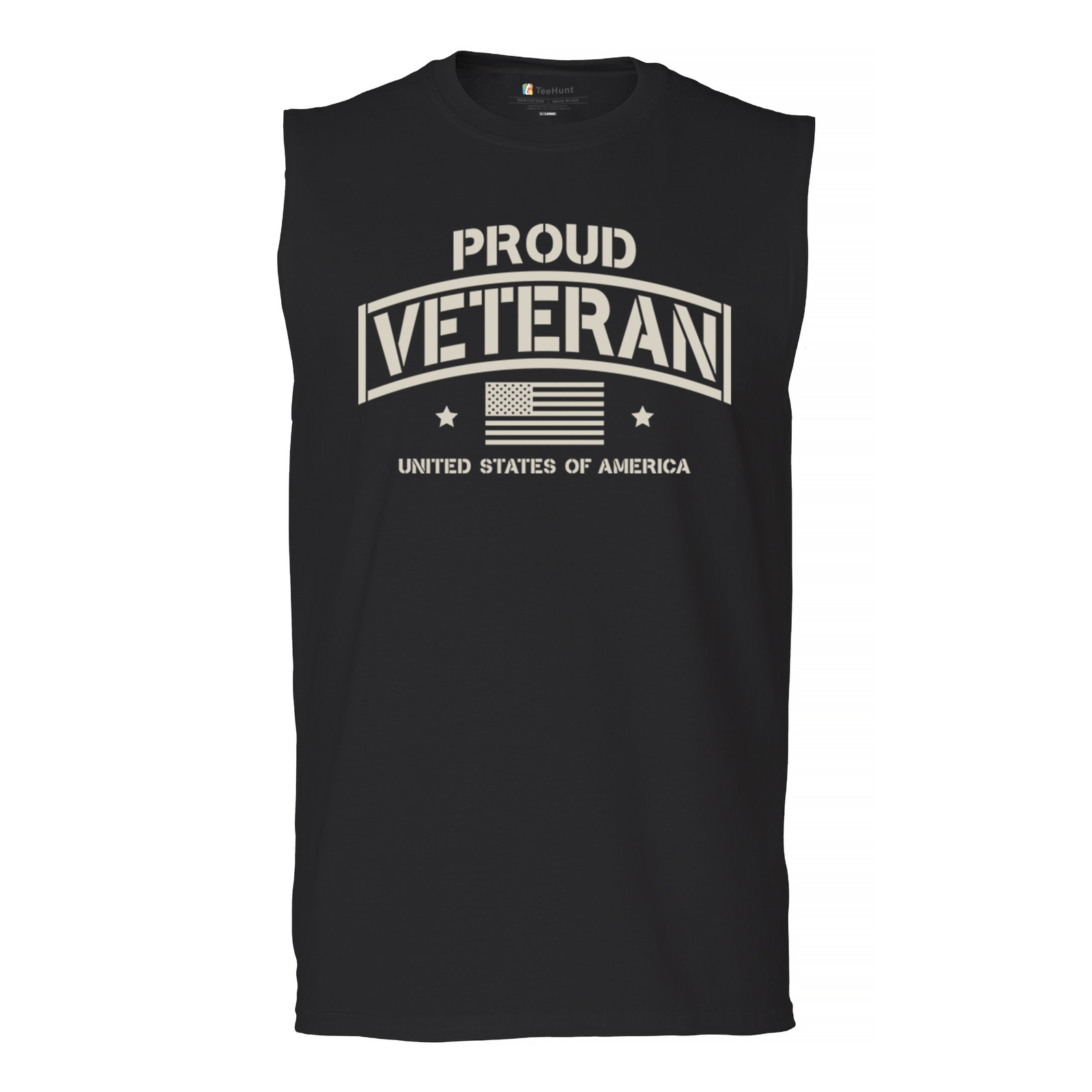 Proud Veteran Muscle Shirt Veteran’s Day USA Military Army American Flag Men’s