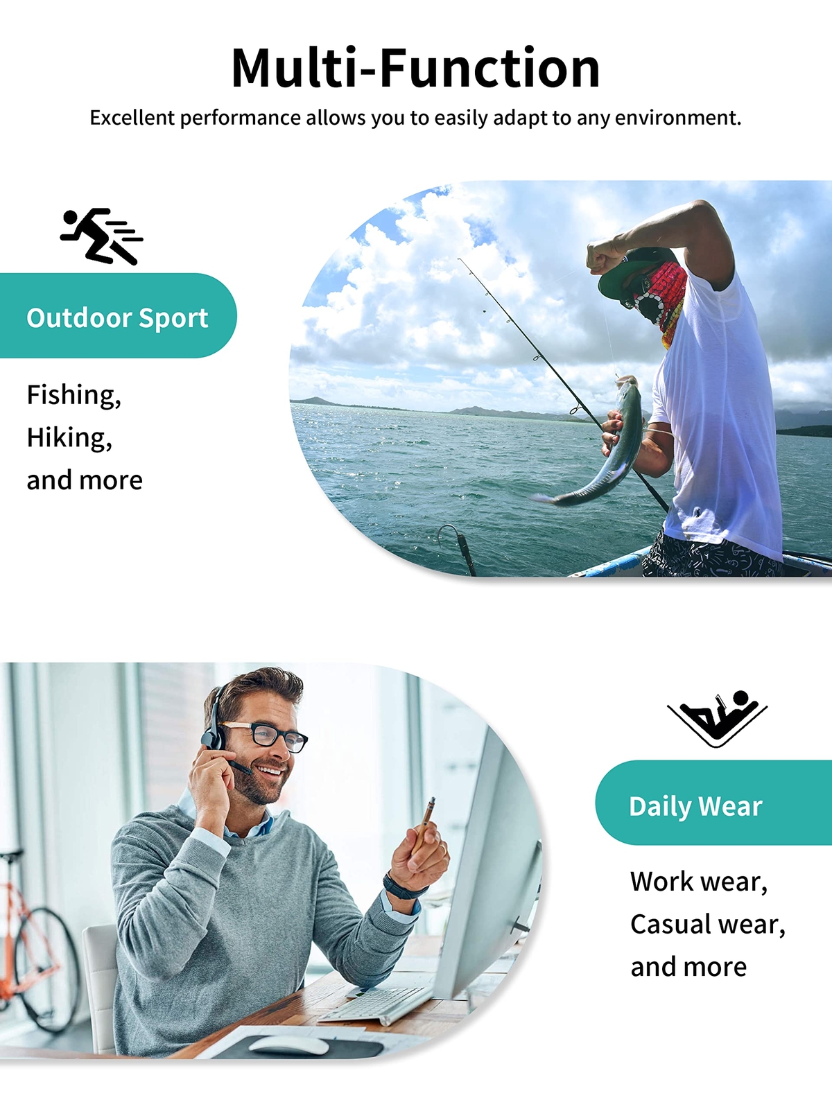 UPF50+ Men's UV Skin Protection T-Shirts Long Sleeve Casual Beach Outdoor Shirts gallery
