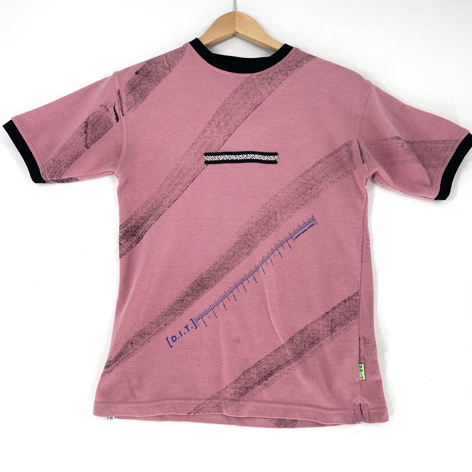 Bozo Ringer Shirt Mens Size 36 Italy Small Pink Contrast Trim Short Sleeve gallery