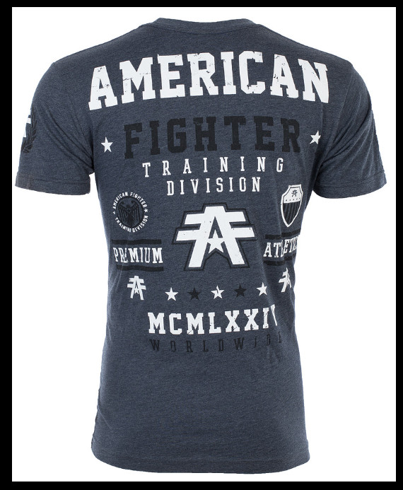 AMERICAN FIGHTER Navy Blue Heather BELIEVE Athletic Graphic T-shirt NWT gallery