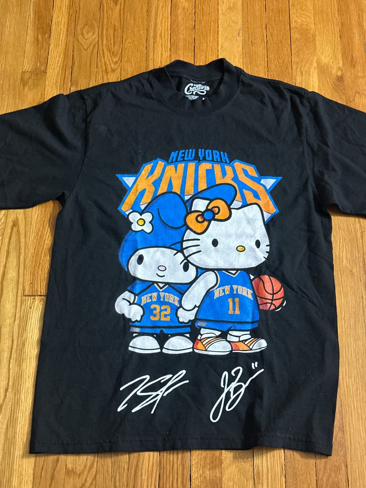 New York Knicks Karl-Anthony Towns Jalen Brunson Hello Kitty BLACK Shirt Unisex gallery