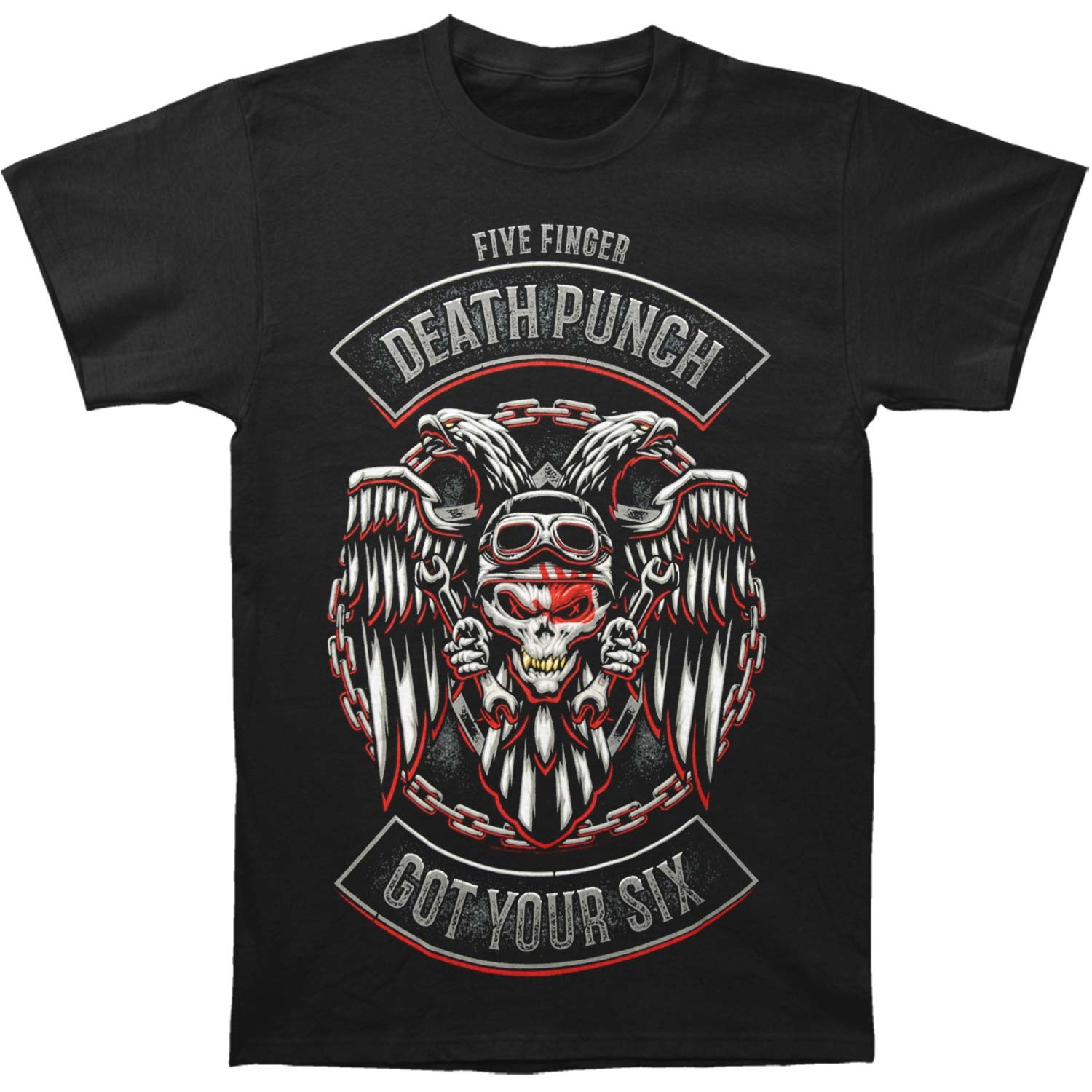 Men's Five Finger Death Punch BTD Biker Badge T-shirt Medium Black gallery