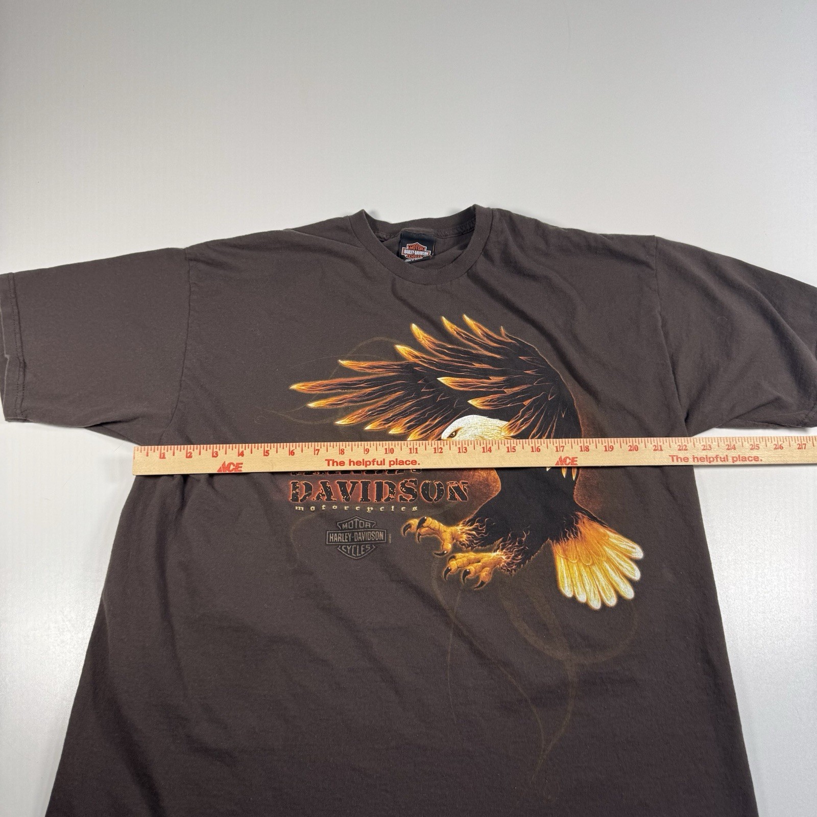 2012 Harley Davidson Savannah GA Flame Eagle Palm Tree Graphic T-Shirt Brown XL gallery