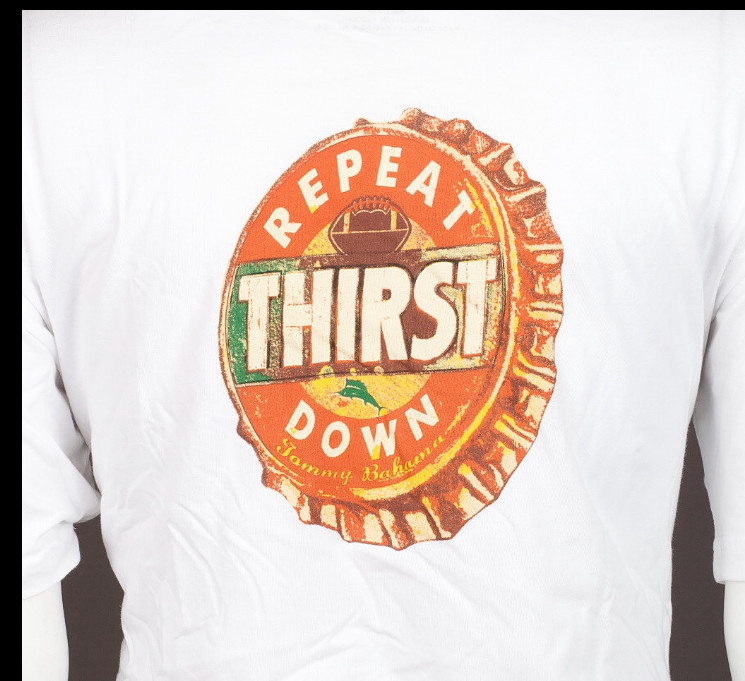 $45 TOMMY BAHAMA White FOOTBALL BEER Relaxed Fit Short Sleeve T-shirt NWT gallery