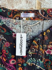 COOFANDY Sleeveless Lacing V-Neck Multicolor Paisley Tunic Tank Top Size XXXL