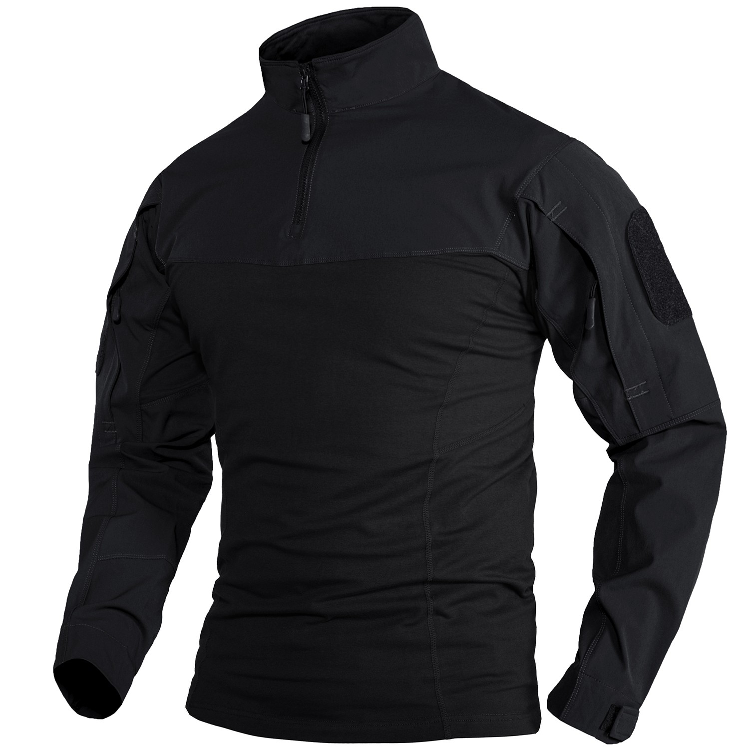 TACVASEN Men's Long Sleeve Army Tops 1/4 Zip Slim Fit T-Shirts Training Shirts gallery